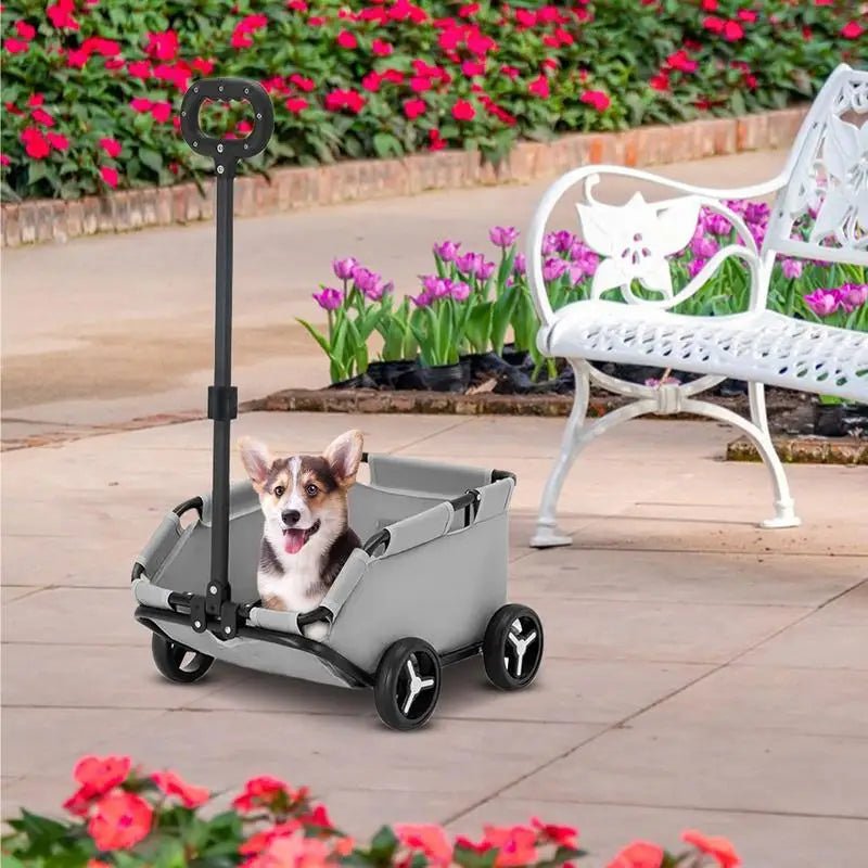 Lightweight Universal Pet Stroller - 4-Wheel Folding Dog & Cat Carrier for Travel and Outdoor Adventures - Shaggy Chic
