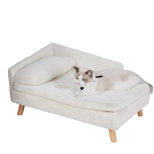 Luxury Waterproof Pet Sofa Bed - Plush Raised Lounger for Dogs and Cats - Shaggy Chic