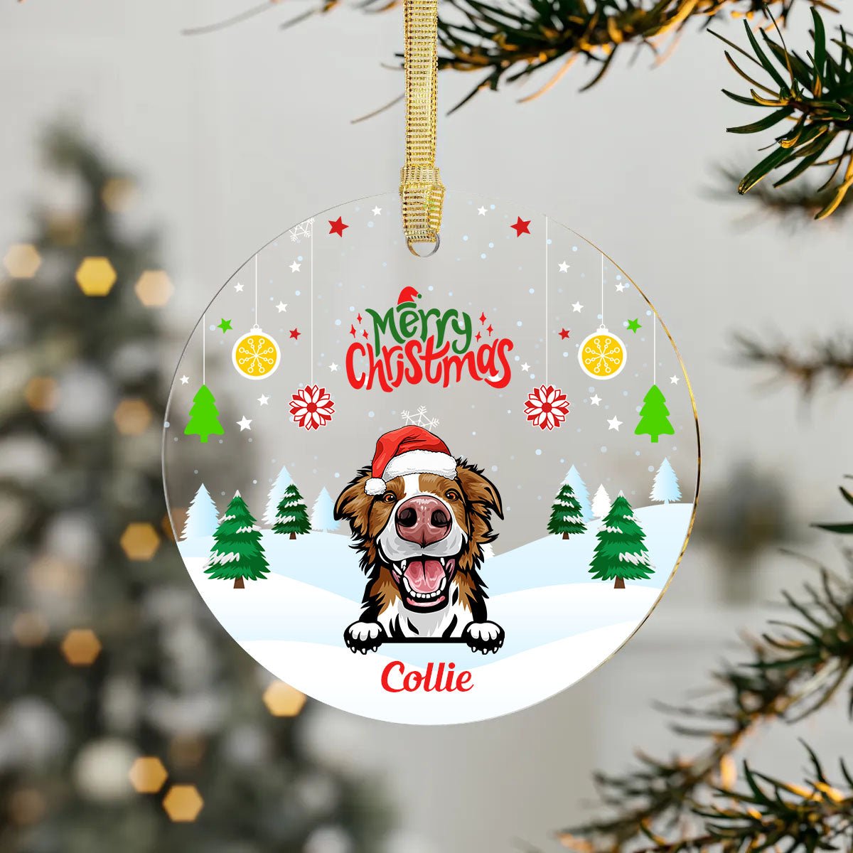 Personalised Pet Clipart Acrylic Ornaments - Shaggy Chic