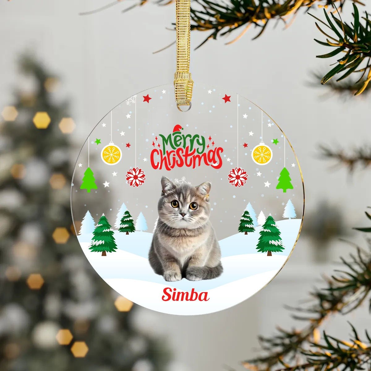 Personalised Pet Photo Acrylic Glass Ornament - Shaggy Chic