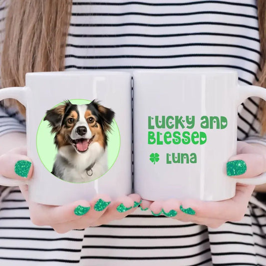 Personalized St. Patricks Day Dog Mug - Shaggy Chic