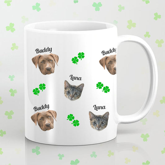 St. Patricks Day Custom Personalised Pet Photo Mug - Shaggy Chic