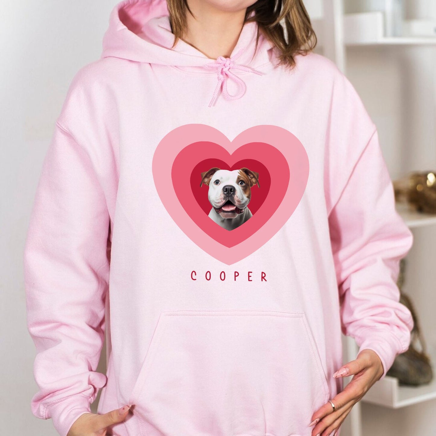 Valentine's Custom Pet Photo Hoodie - Cozy Personalized Love & Warmth - Shaggy Chic
